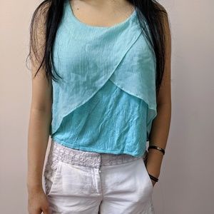 Sea-Green Sleeveless Blouse